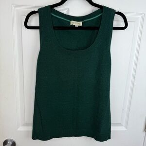 Kinross 100% Cashmere Emerald Green Sleeveless Sweater top